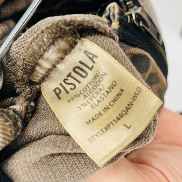 Pistola Animal Print Frayed Hem Mini Skirt Tan Black Size Large - Picture 3 of 4